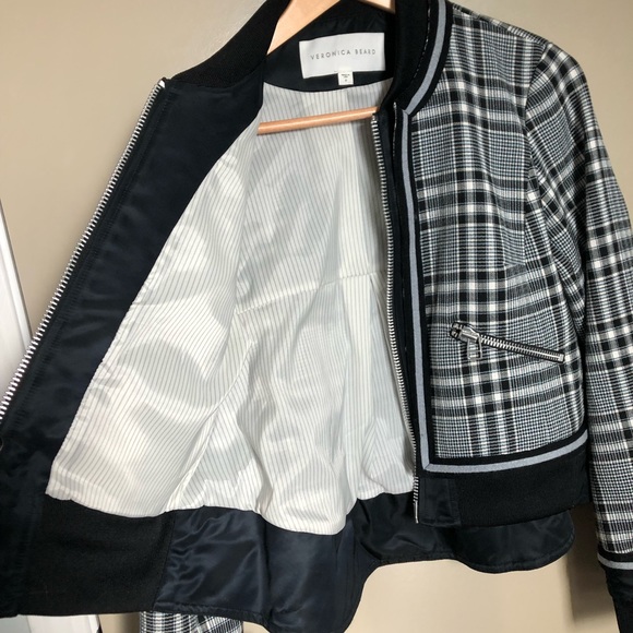 VERONICA BEARD plaid bomber jacket, SZ 6 - Picture 5 of 7